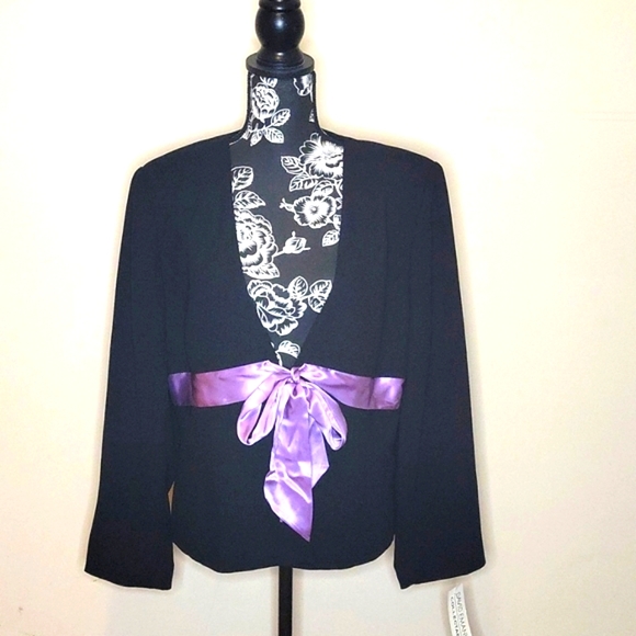 Womens Black Blazer with Purple Sash NWT - Picture 1 of 6